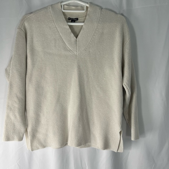 Hilary Radley Cream V-Neck Sweater - Picture 2 of 8